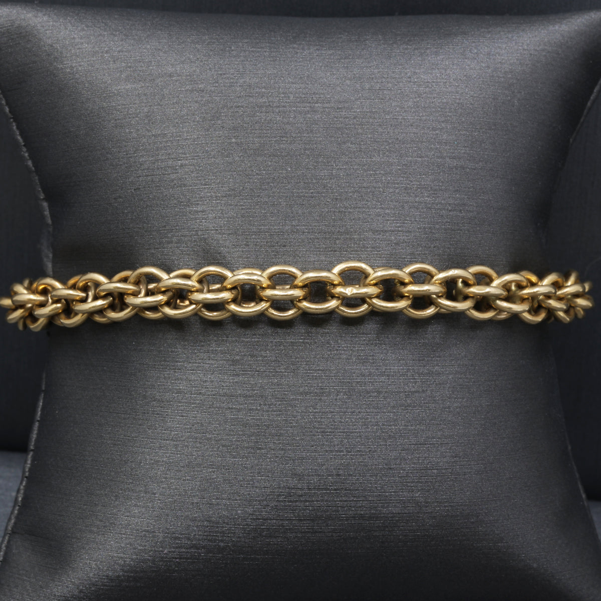 Vintage Double Rolo Chain Bracelet in 14k Yellow Gold 