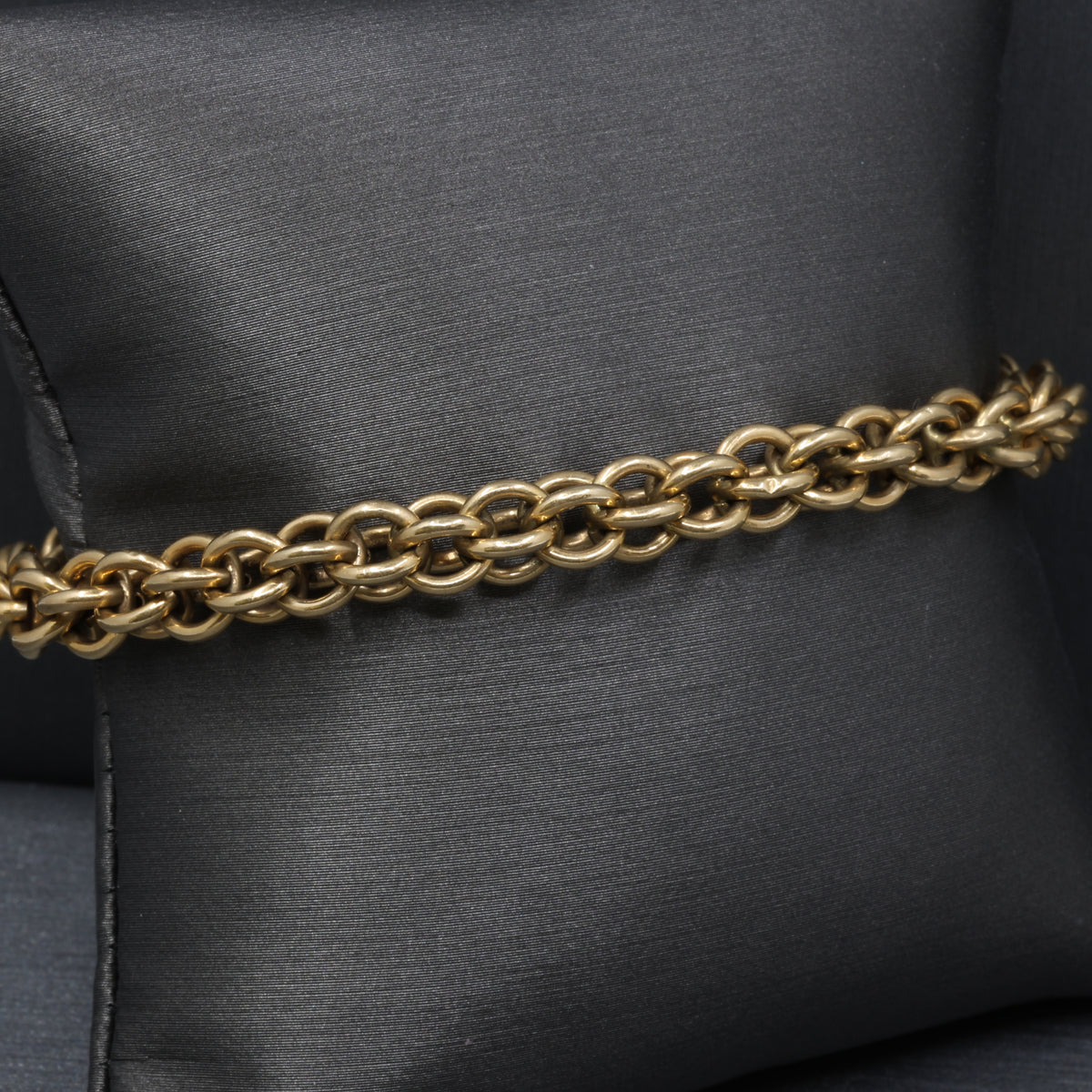 Vintage Double Rolo Chain Bracelet in 14k Yellow Gold 