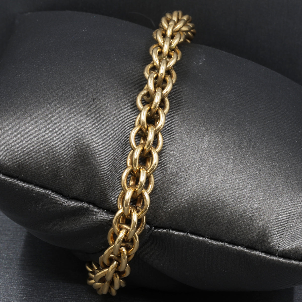 Vintage Double Rolo Chain Bracelet in 14k Yellow Gold 