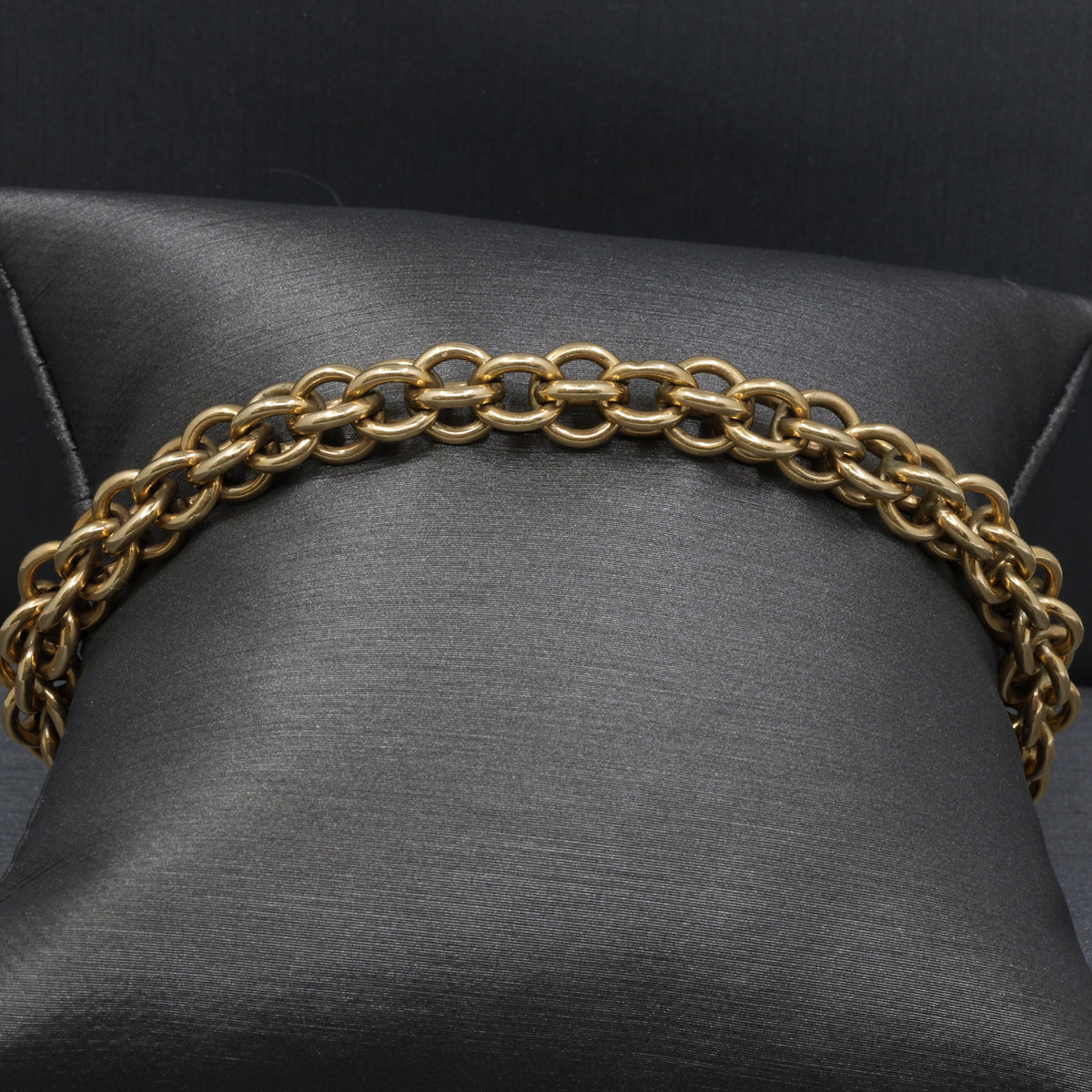 Vintage Double Rolo Chain Bracelet in 14k Yellow Gold 