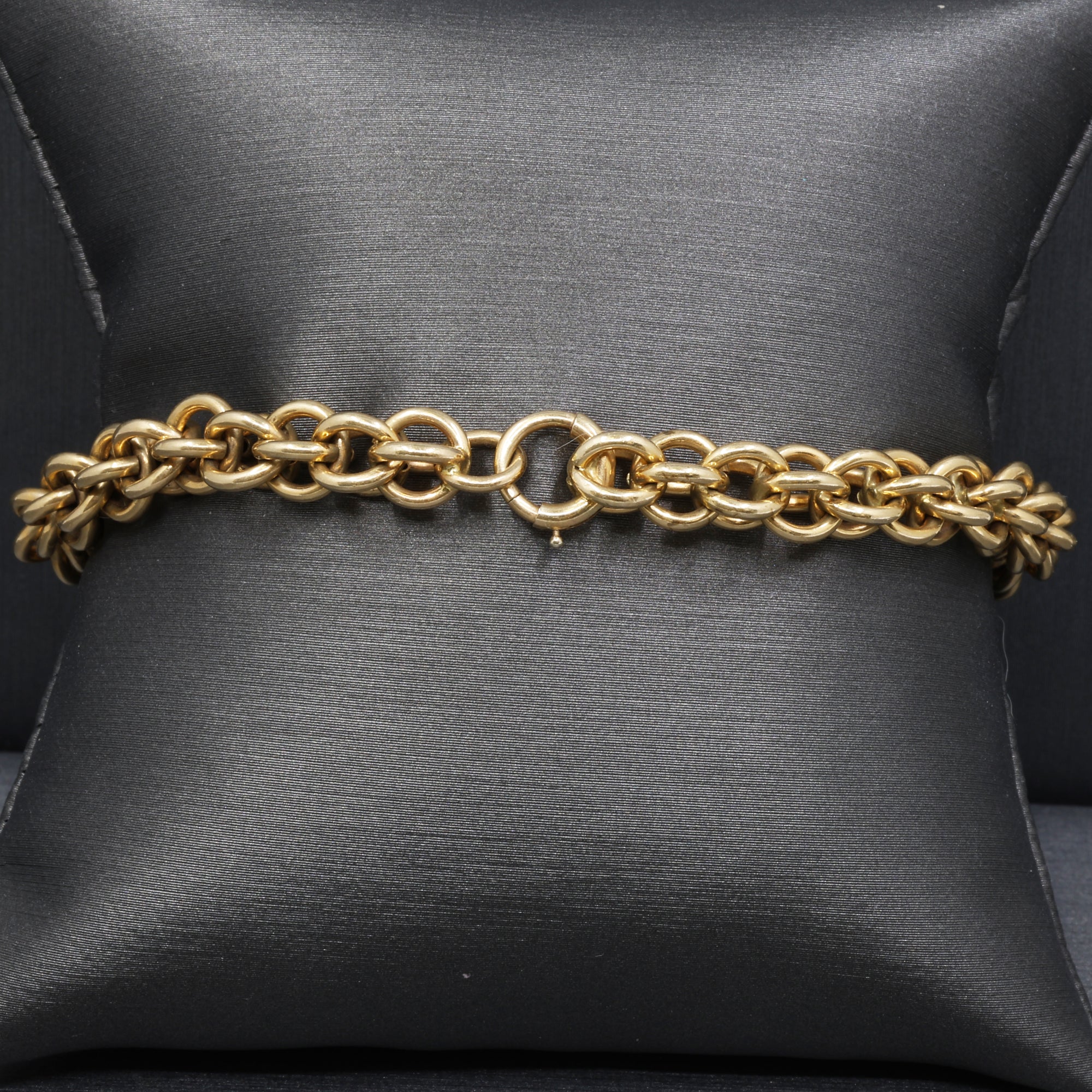 Vintage Double Rolo Chain Bracelet in 14k Yellow Gold 