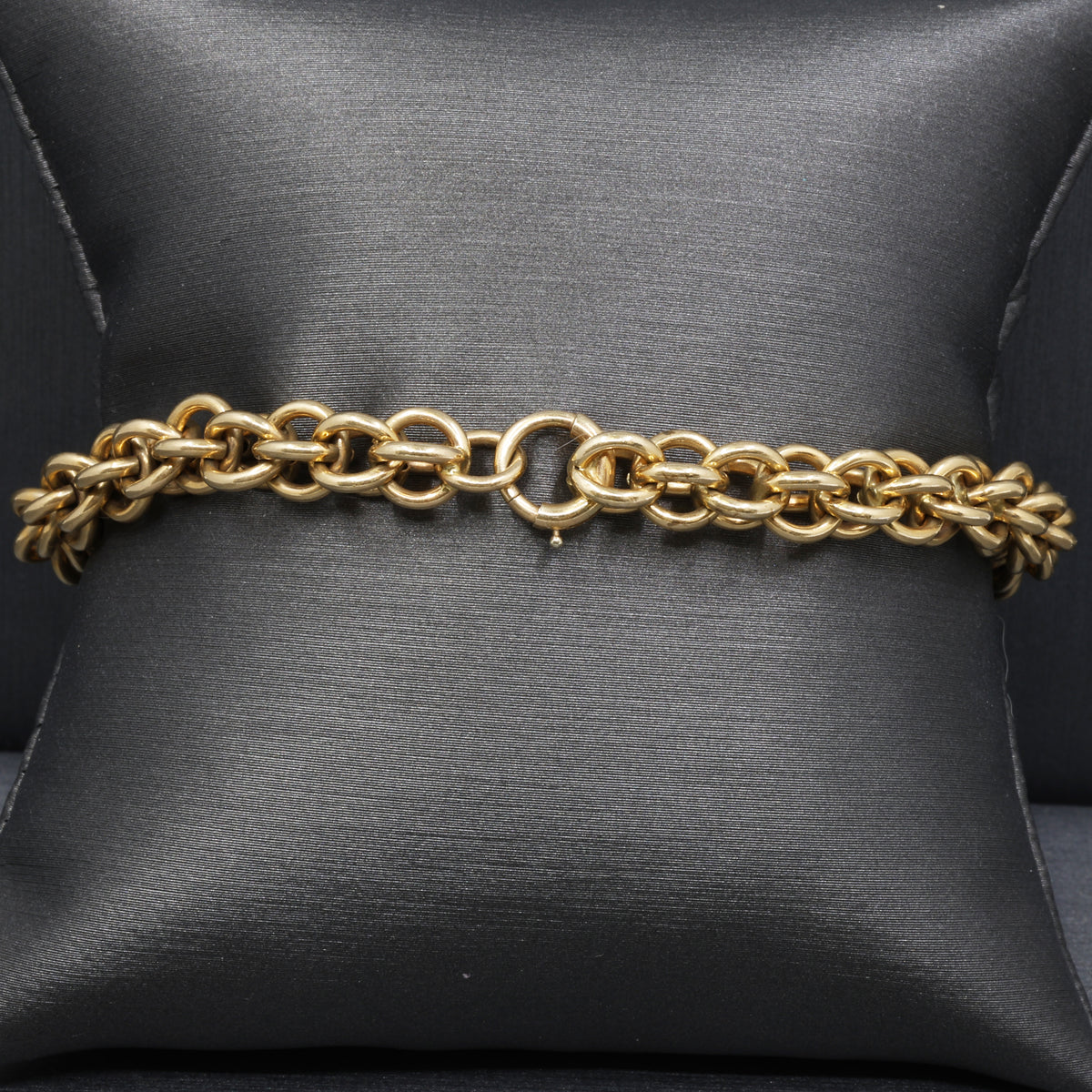 Vintage Double Rolo Chain Bracelet in 14k Yellow Gold 