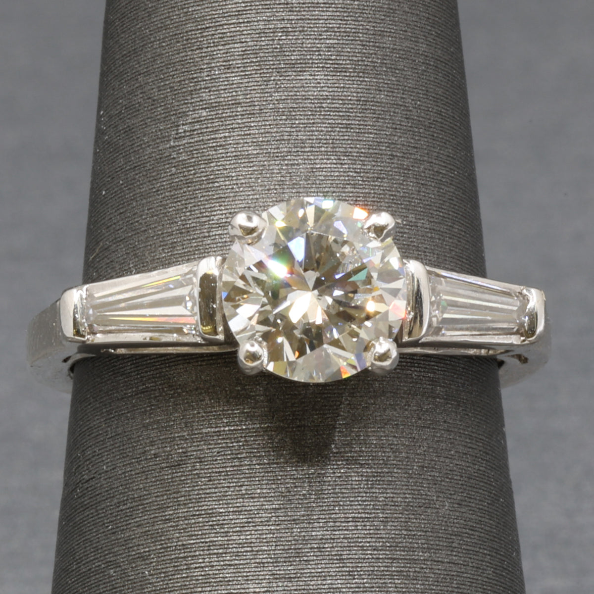 Classic Three Stone GIA Certified Diamond Engagement Ring in Platinum