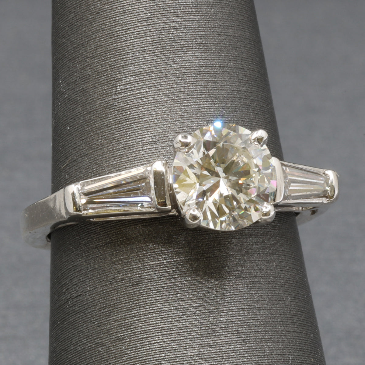 Classic Three Stone GIA Certified Diamond Engagement Ring in Platinum