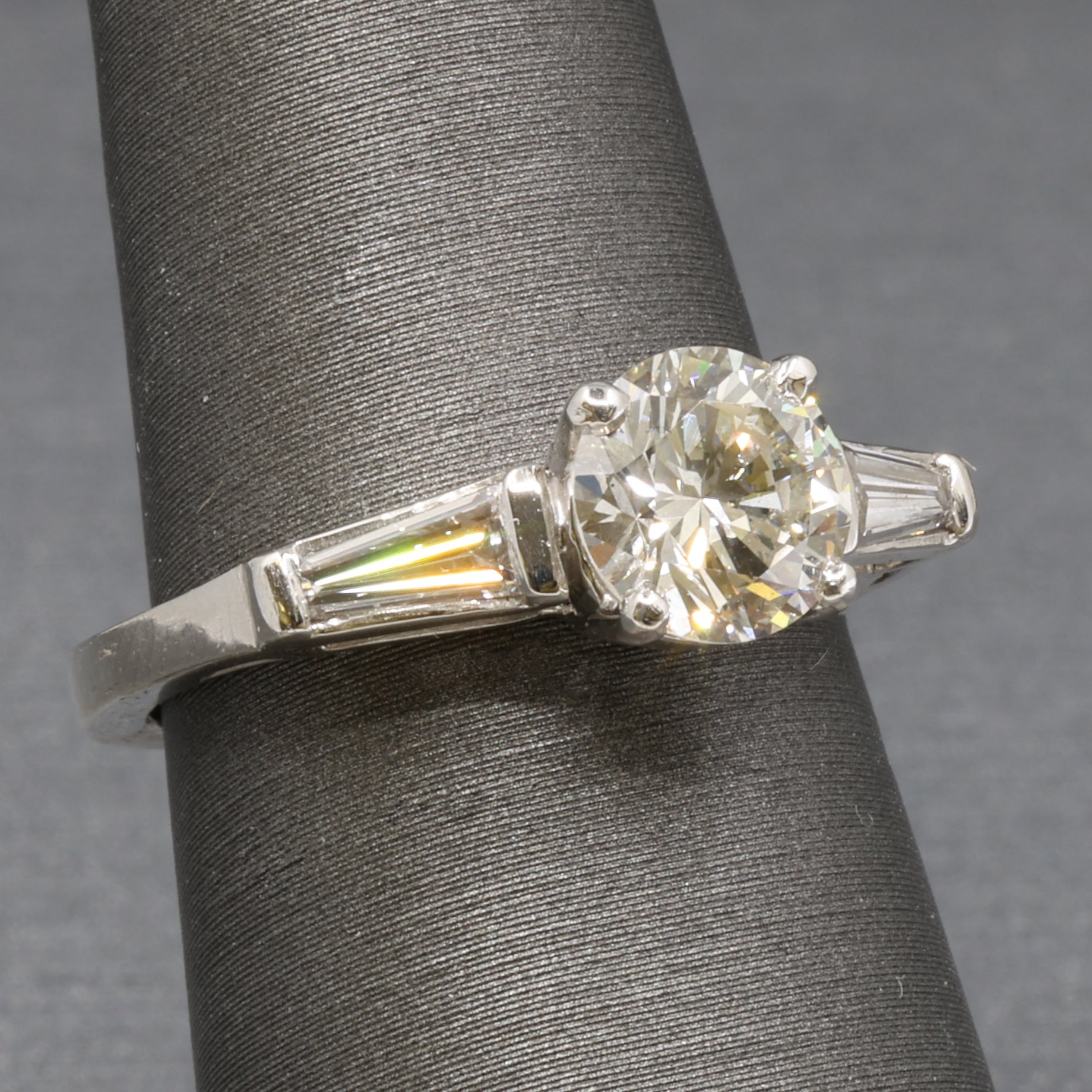 Classic Three Stone GIA Certified Diamond Engagement Ring in Platinum