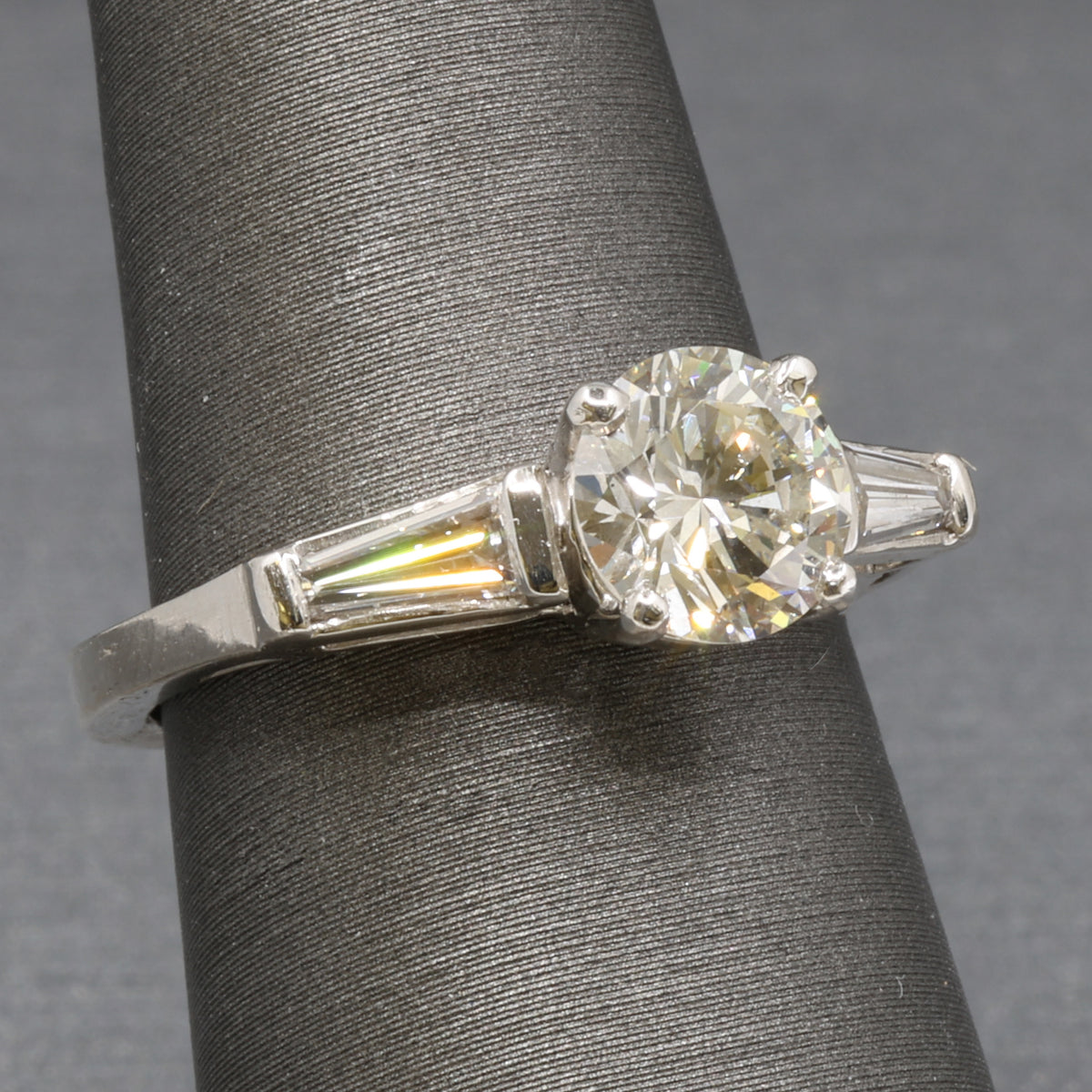 Classic Three Stone GIA Certified Diamond Engagement Ring in Platinum
