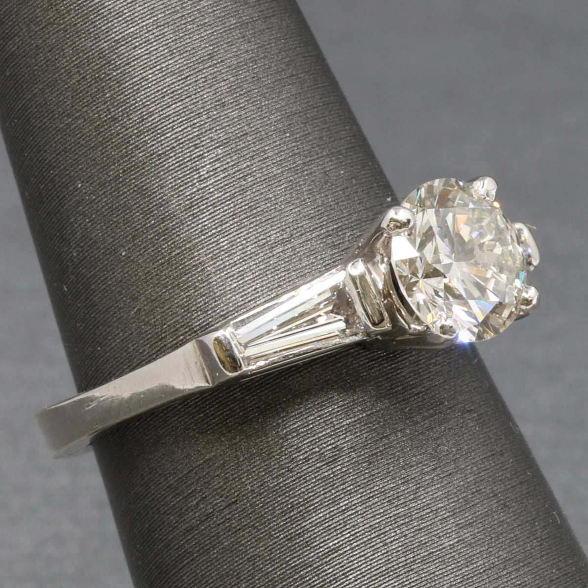 Classic Three Stone GIA Certified Diamond Engagement Ring in Platinum