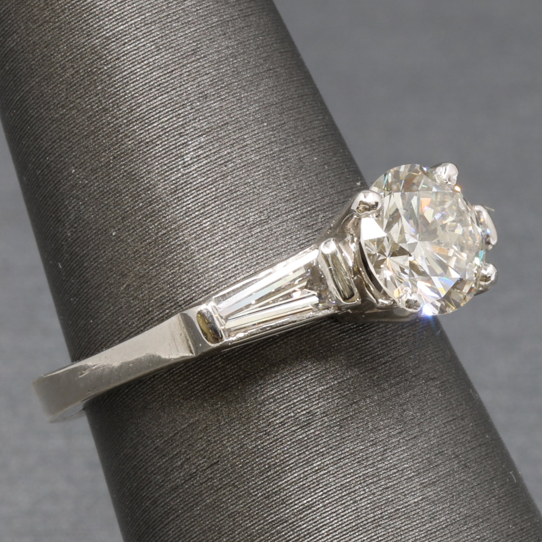 Classic Three Stone GIA Certified Diamond Engagement Ring in Platinum