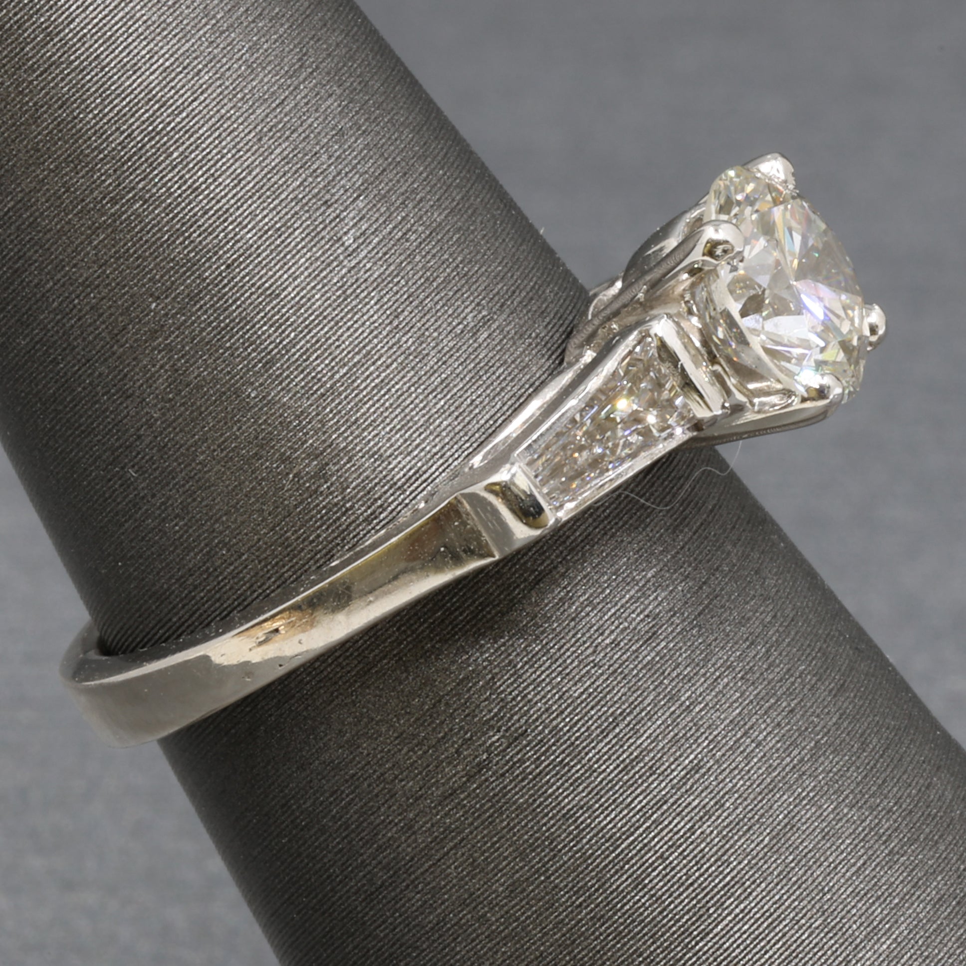 Classic Three Stone GIA Certified Diamond Engagement Ring in Platinum