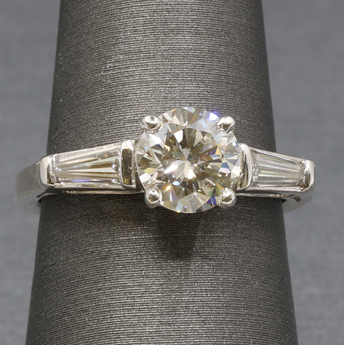 Classic Three Stone GIA Certified Diamond Engagement Ring in Platinum
