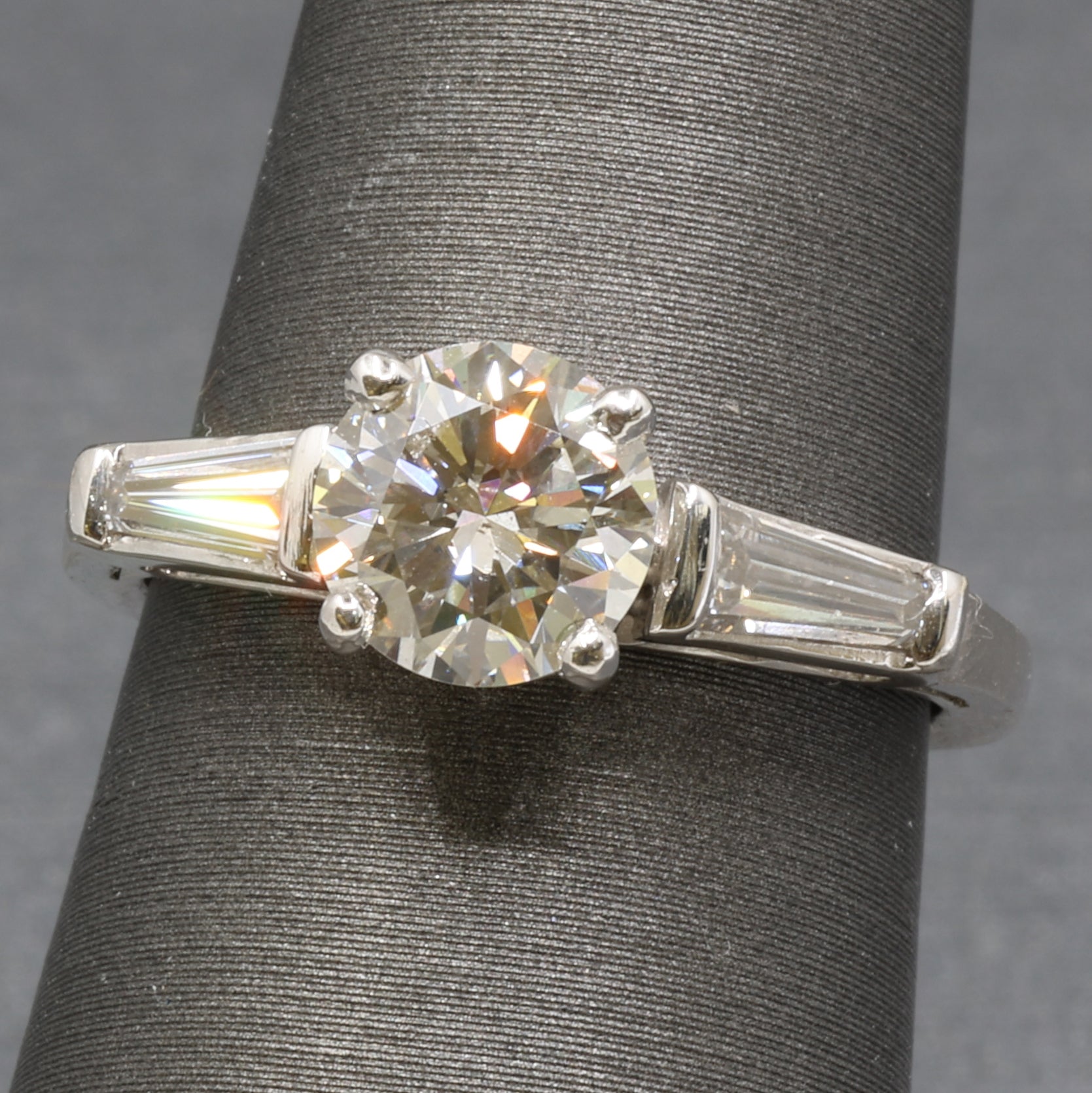 Classic Three Stone GIA Certified Diamond Engagement Ring in Platinum