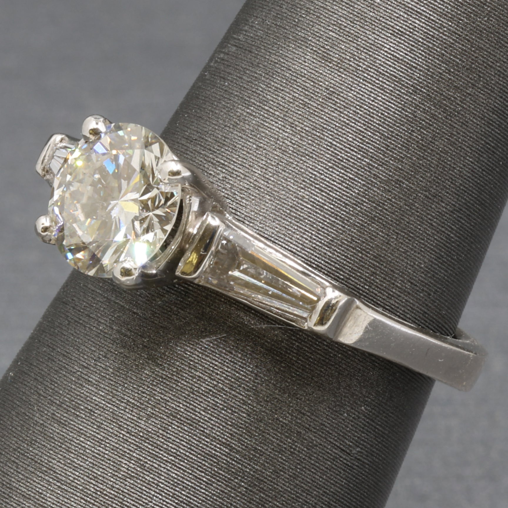 Classic Three Stone GIA Certified Diamond Engagement Ring in Platinum