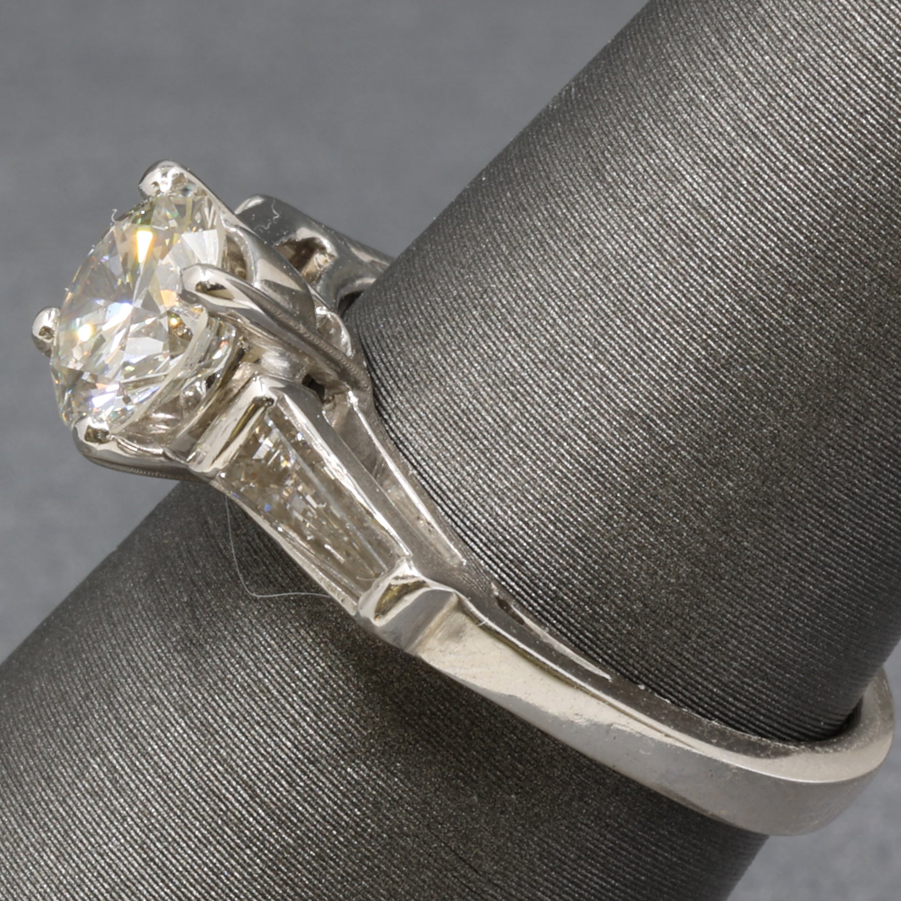 Classic Three Stone GIA Certified Diamond Engagement Ring in Platinum