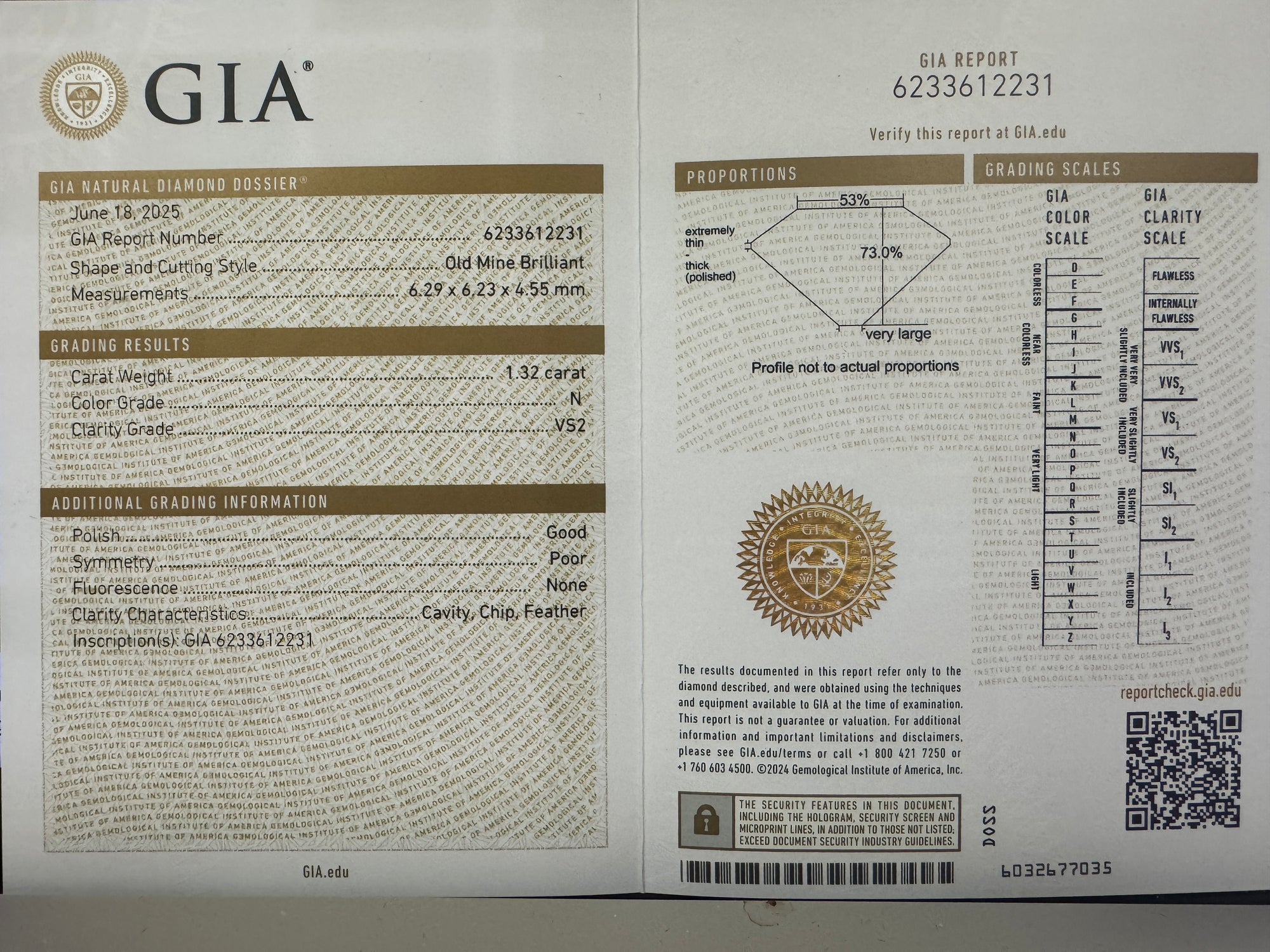 Antique GIA Certified Old Mine Cut Diamond Engagement Ring in Platinum