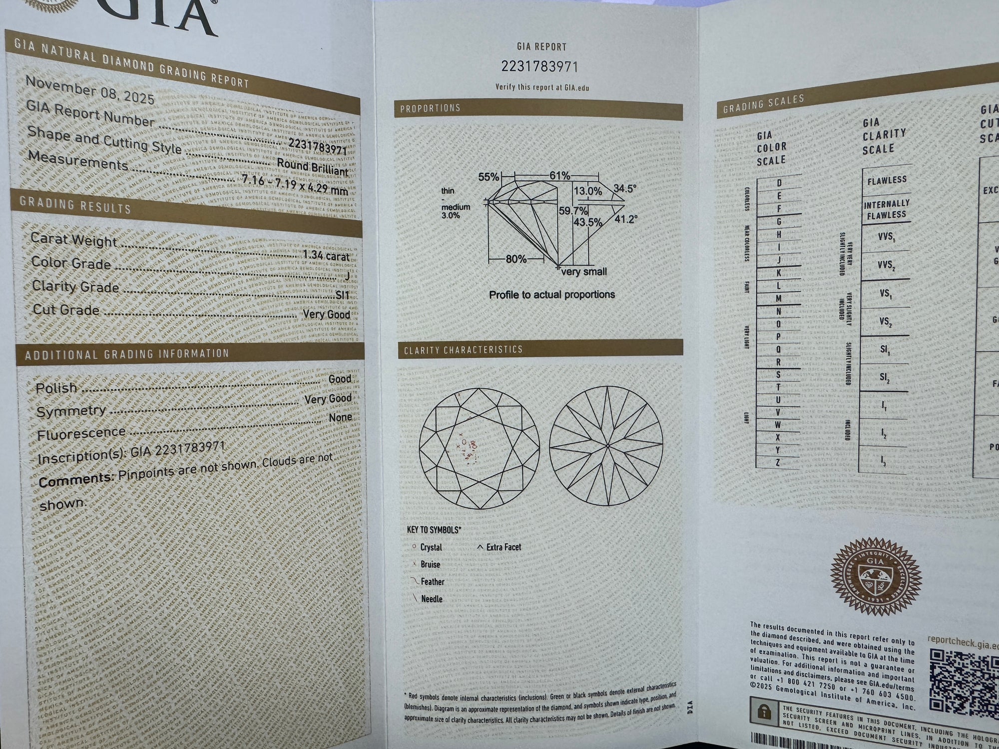 GIA Certified Vintage Round Brilliant Cut and Baguette Diamond Engagement Ring in Platinum