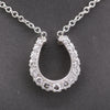 Stunning Diamond Horseshoe Pendant Necklace on 14k White Gold Chain