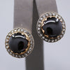 Victorian Garnet and Rose Cut Diamond 18k Rose Gold and Silver Stud Earrings