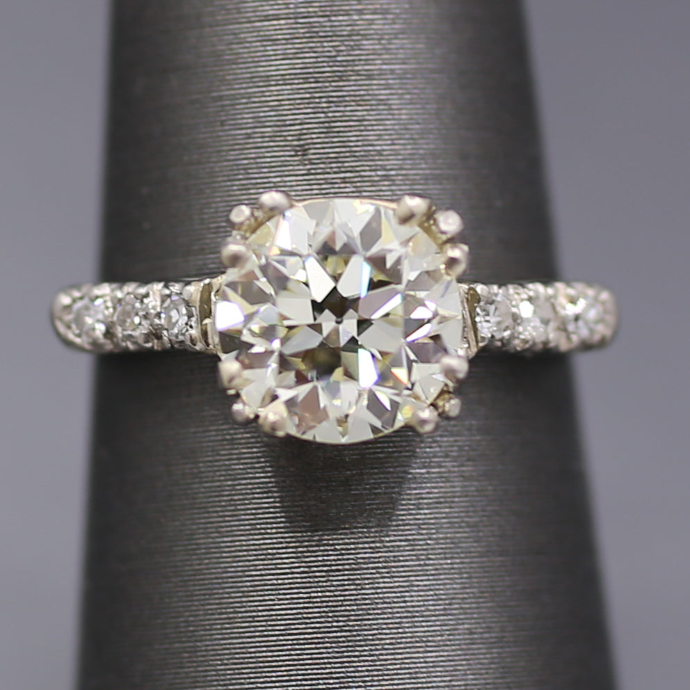 Exquisite Art Deco GIA Certified 1.91ct Old European Cut Diamond Ring in Platinum