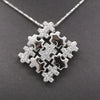 Sparkling Pave' Diamond Puzzle Pieces Necklace in 18k White Gold