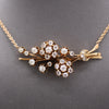 Victorian Old European & Rose Cut Diamond Flower Necklace in 14k Rose Gold