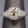 Art Deco GIA Certified 2.53ct Old European Cut Diamond Ring in Platinum