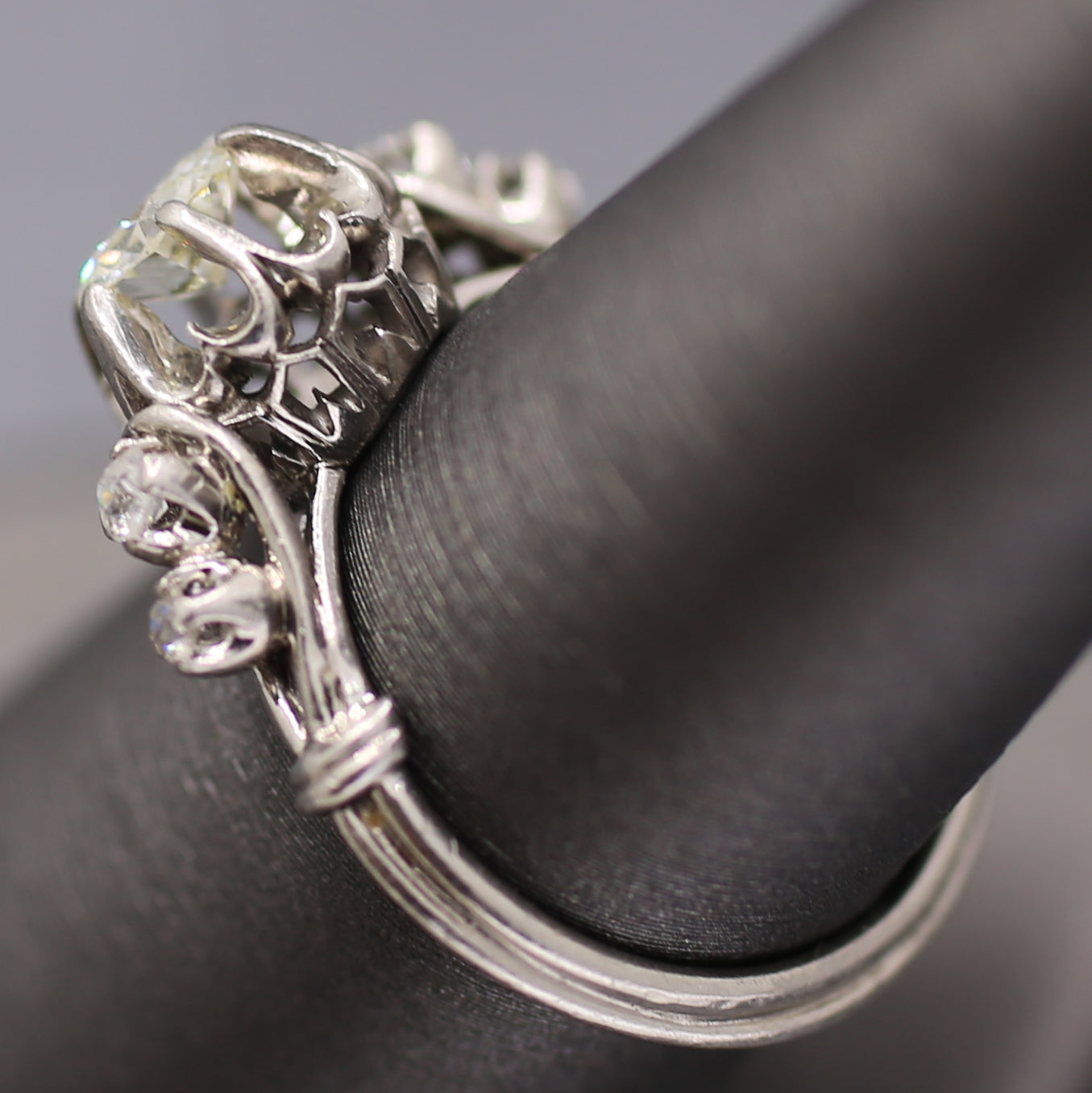 Antique Old European Cut Diamond Engagement Ring in Platinum
