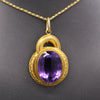 Victorian Etruscan Revival Amethyst Pendant in 14k Yellow Gold