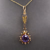 Antique Victorian Amethyst Architectural Pendant in 10k Rose and Yellow Gold