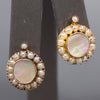 Victorian Golden Mother of Pearl and Seed Pearl Earrings in 12k Rosy Gold