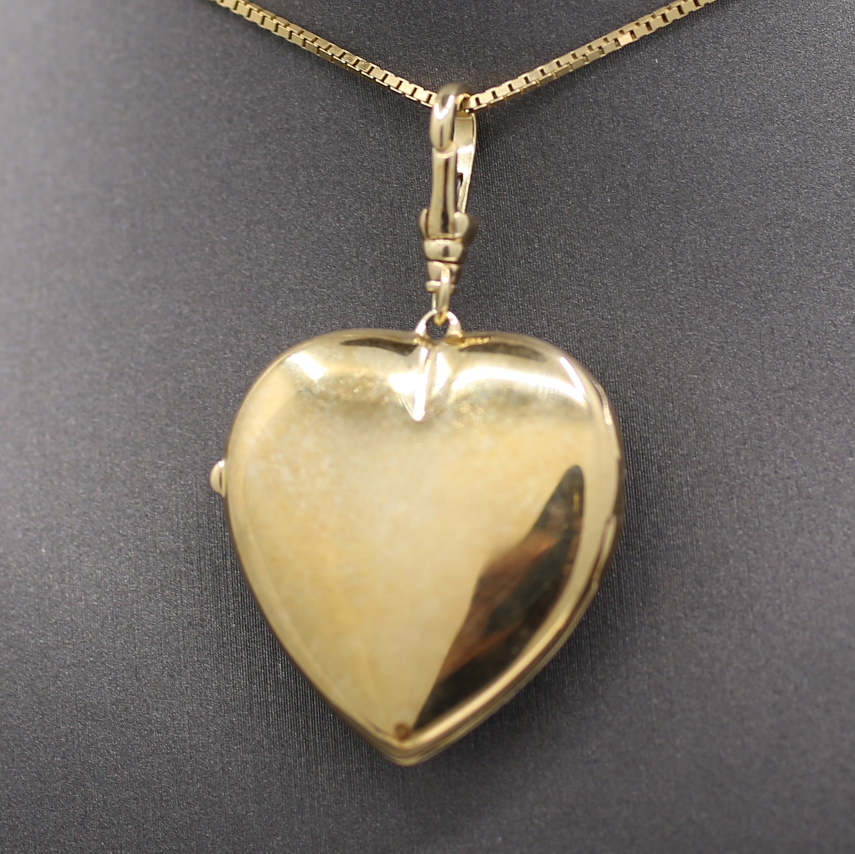 Vintage Large Diamond and Pearl Heart Shaped Locket in 10k Yellow Gold