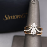 Gorgeous Simon G GIA Certified Pear Cut Diamond Band Ring in 18k Rose Gold