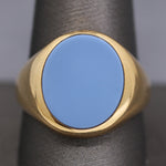 Men's Blank Onyx Signet Ring in 14k Yellow Gold