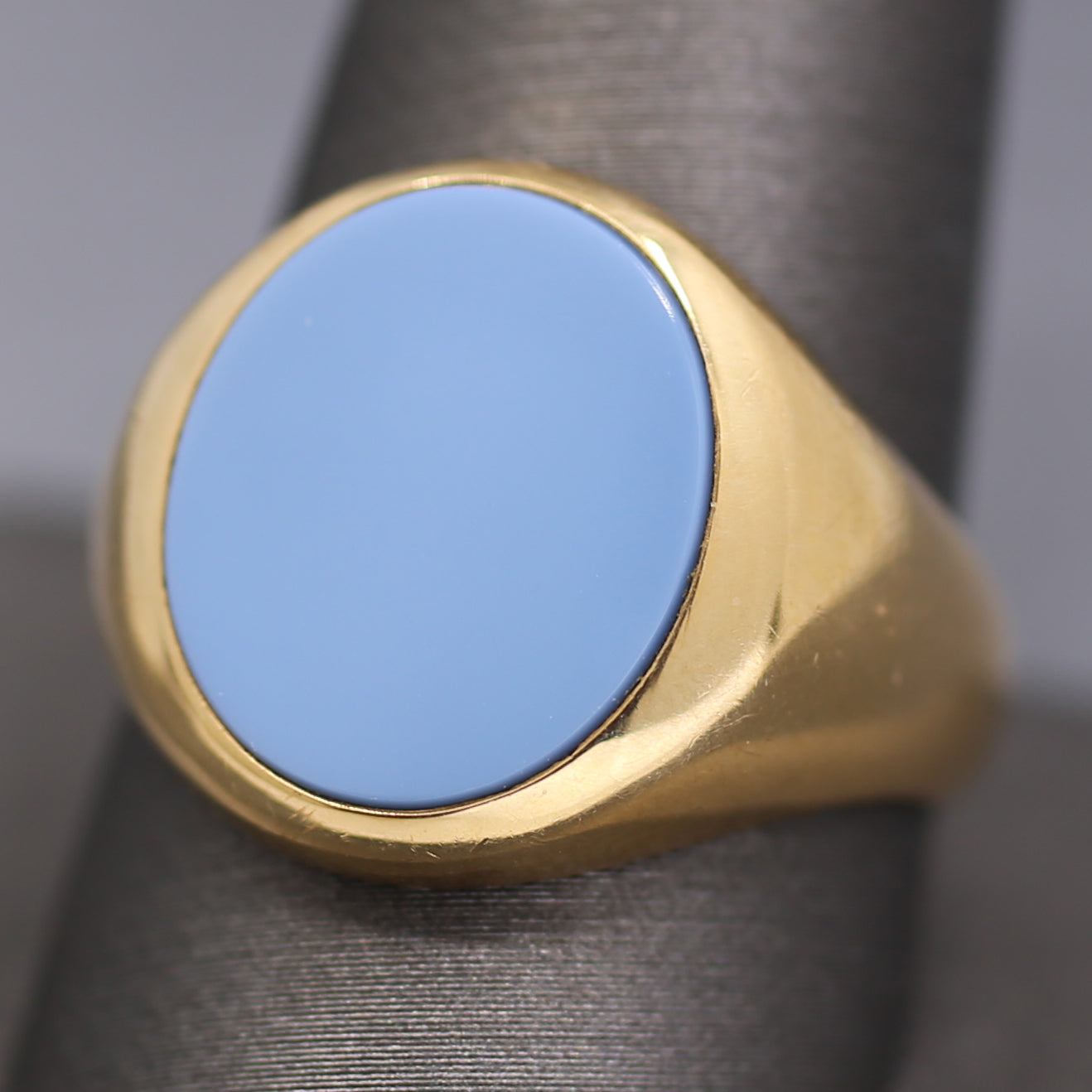 Men's Blank Onyx Signet Ring in 14k Yellow Gold
