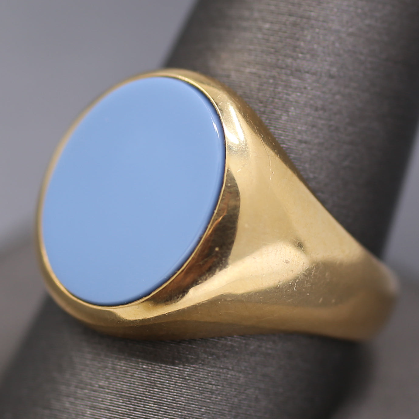 Men's Blank Onyx Signet Ring in 14k Yellow Gold