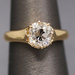 Antique GIA Certified Old Mine Cut Diamond Solitaire Engagement Ring from 1883