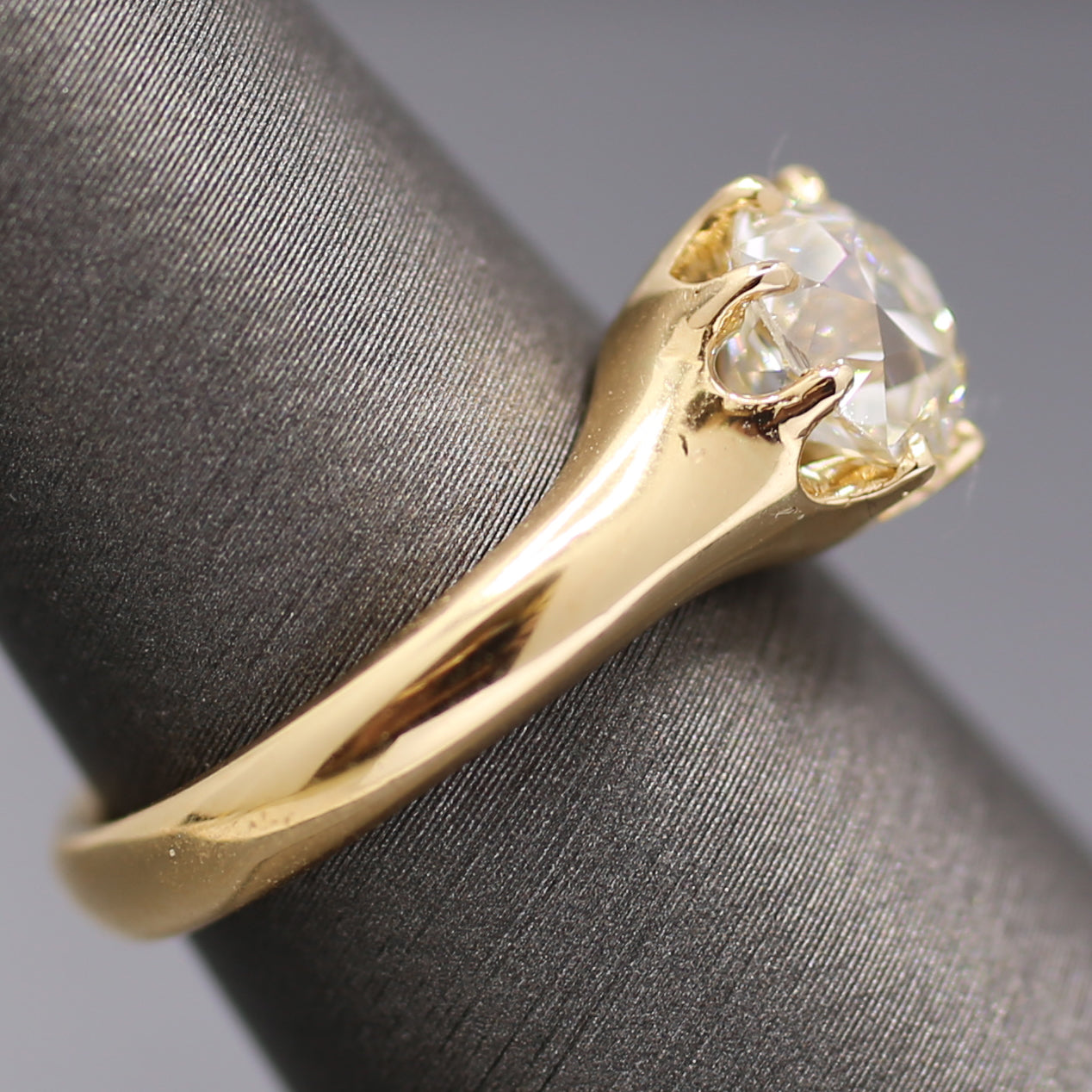 Antique GIA Certified Old Mine Cut Diamond Solitaire Engagement Ring from 1883