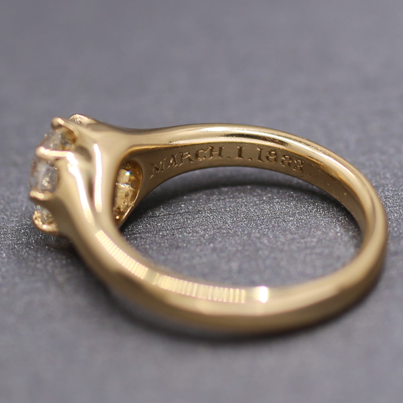 Antique GIA Certified Old Mine Cut Diamond Solitaire Engagement Ring from 1883