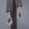 Sparkling 18k Morganite and Diamond Teardrop Dangle Earrings