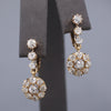 Sparkling Antique Victorian Old Cut Diamond Dangle Earrings in 14k Rose Gold