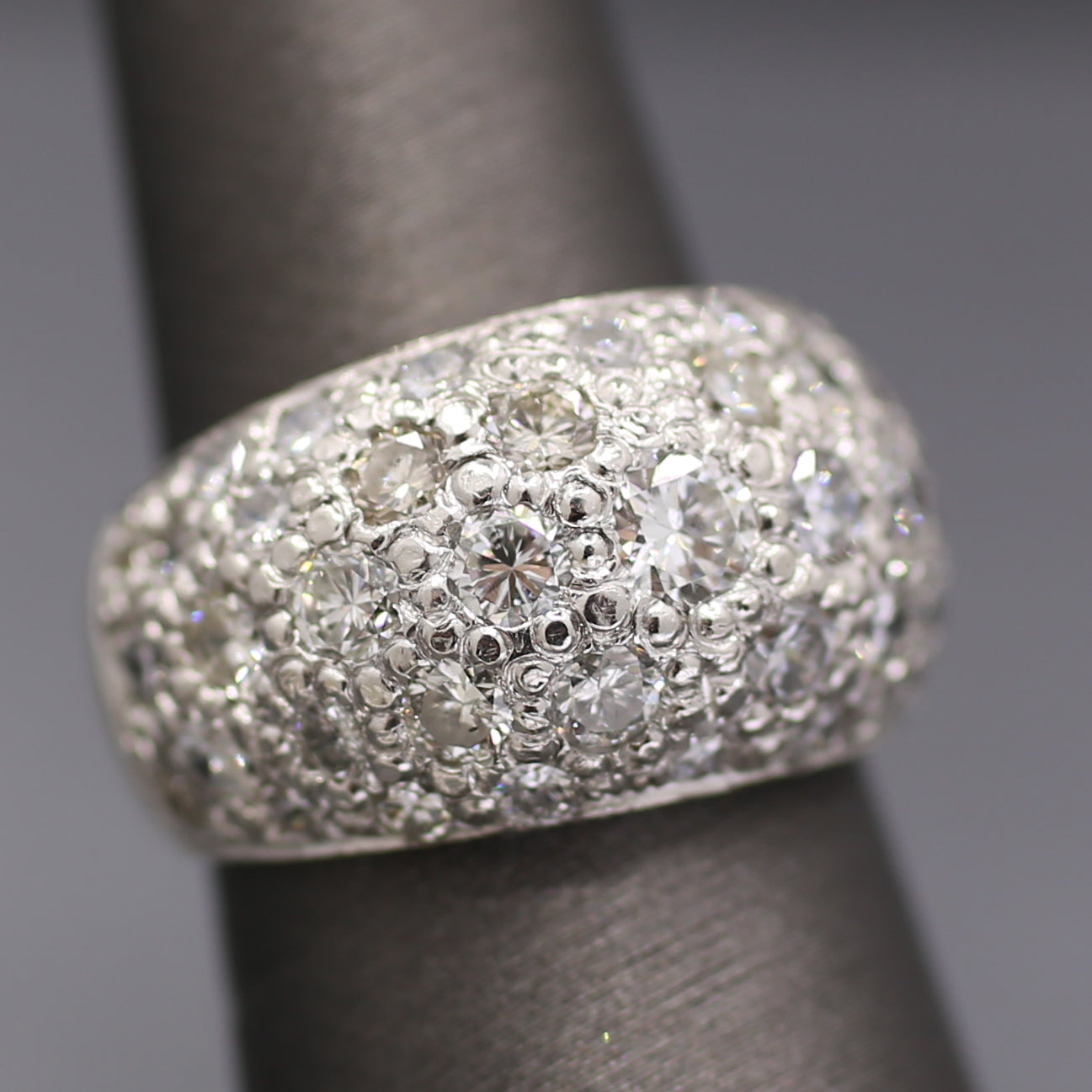 Stunning 3.00cttw Pave' Diamond Domed Band Ring in Platinum