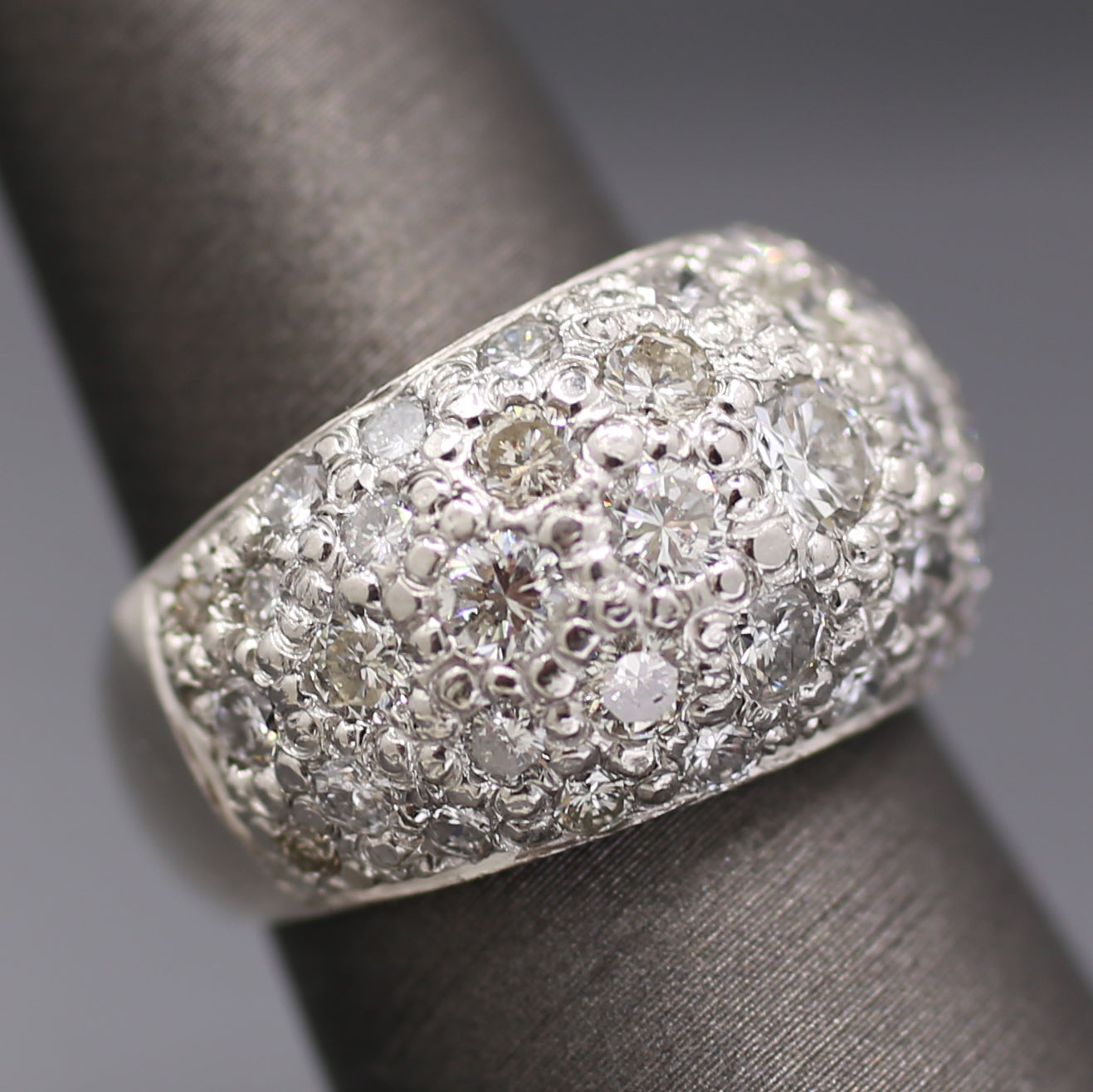 Stunning 3.00cttw Pave' Diamond Domed Band Ring in Platinum