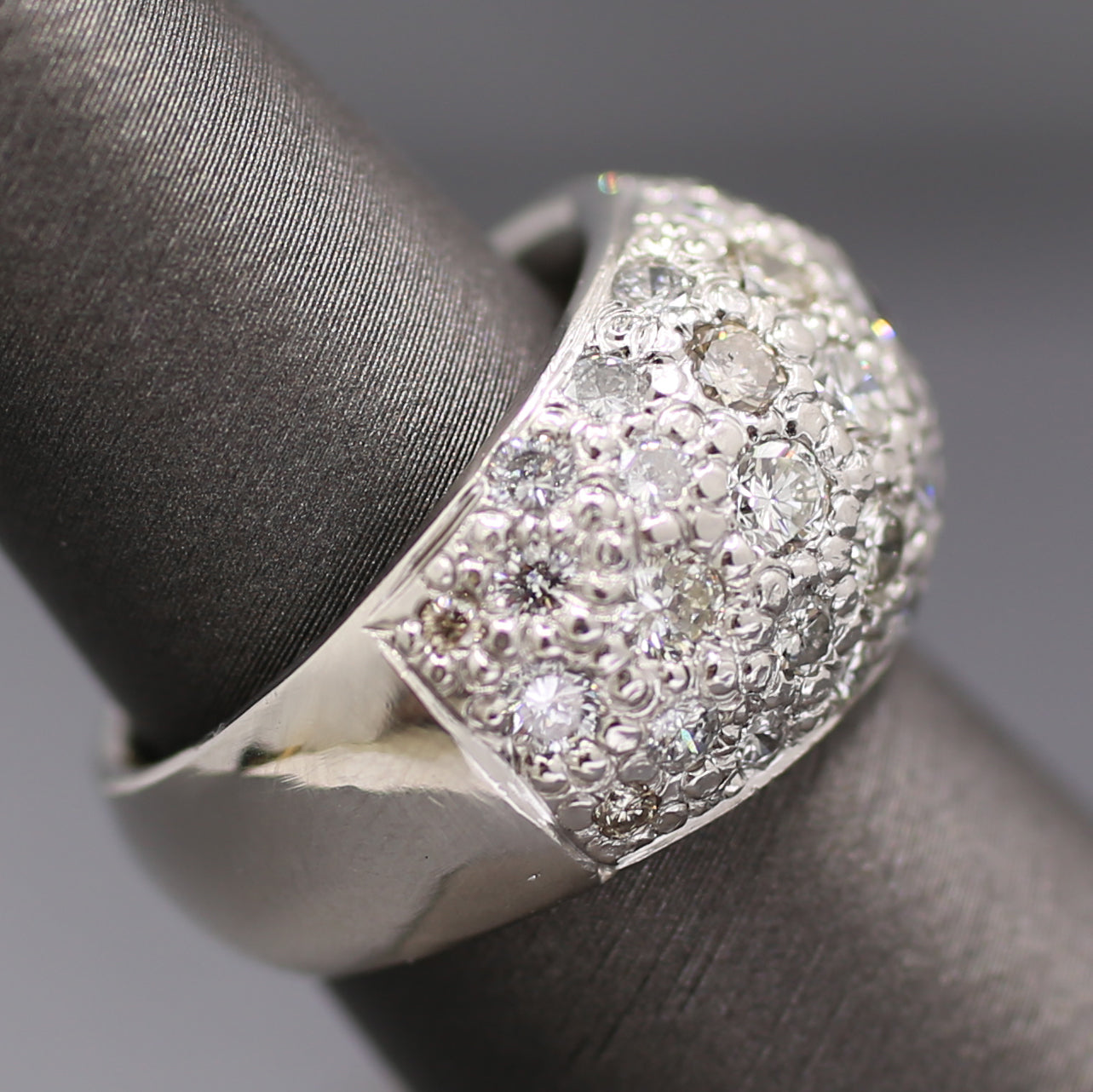 Stunning 3.00cttw Pave' Diamond Domed Band Ring in Platinum