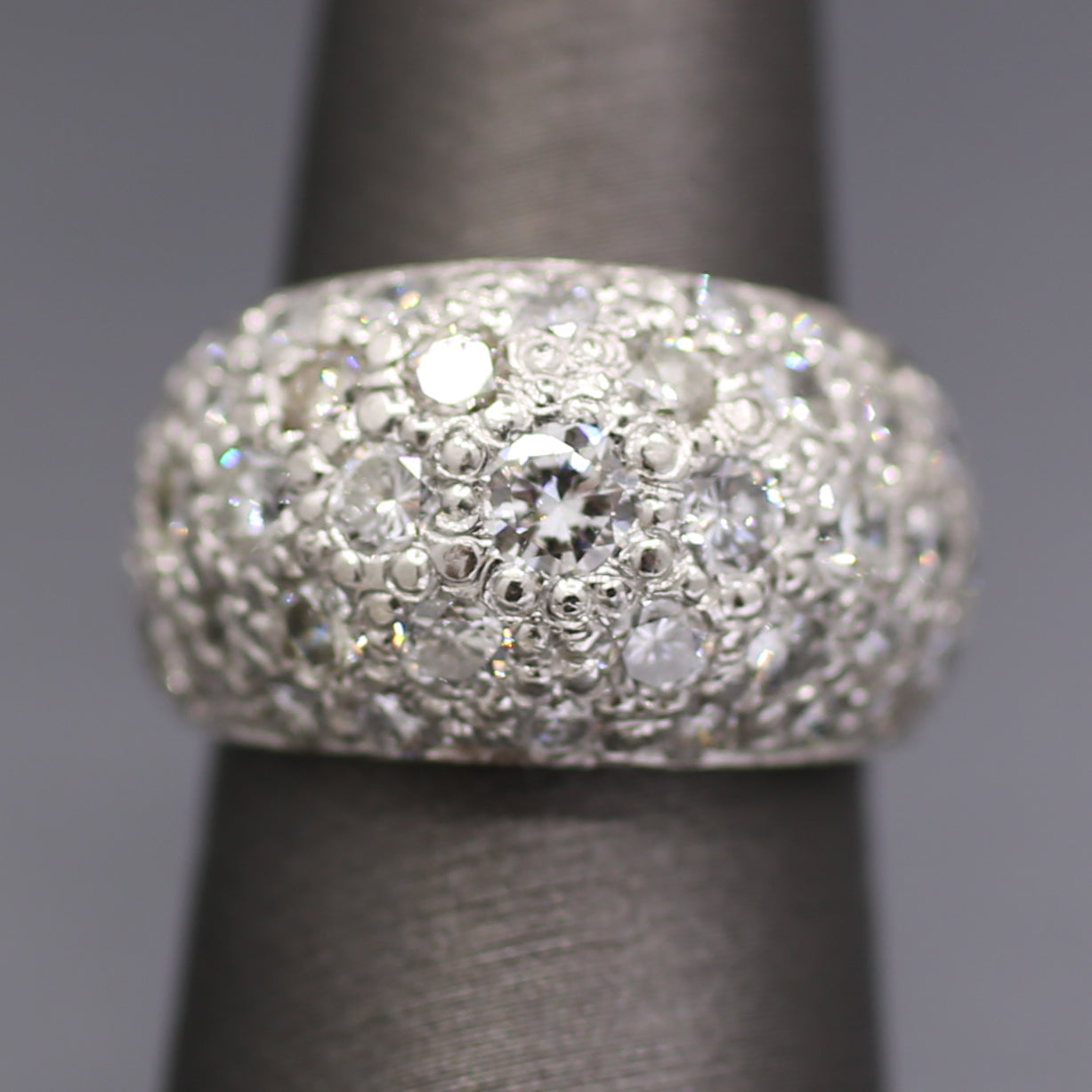 Stunning 3.00cttw Pave' Diamond Domed Band Ring in Platinum