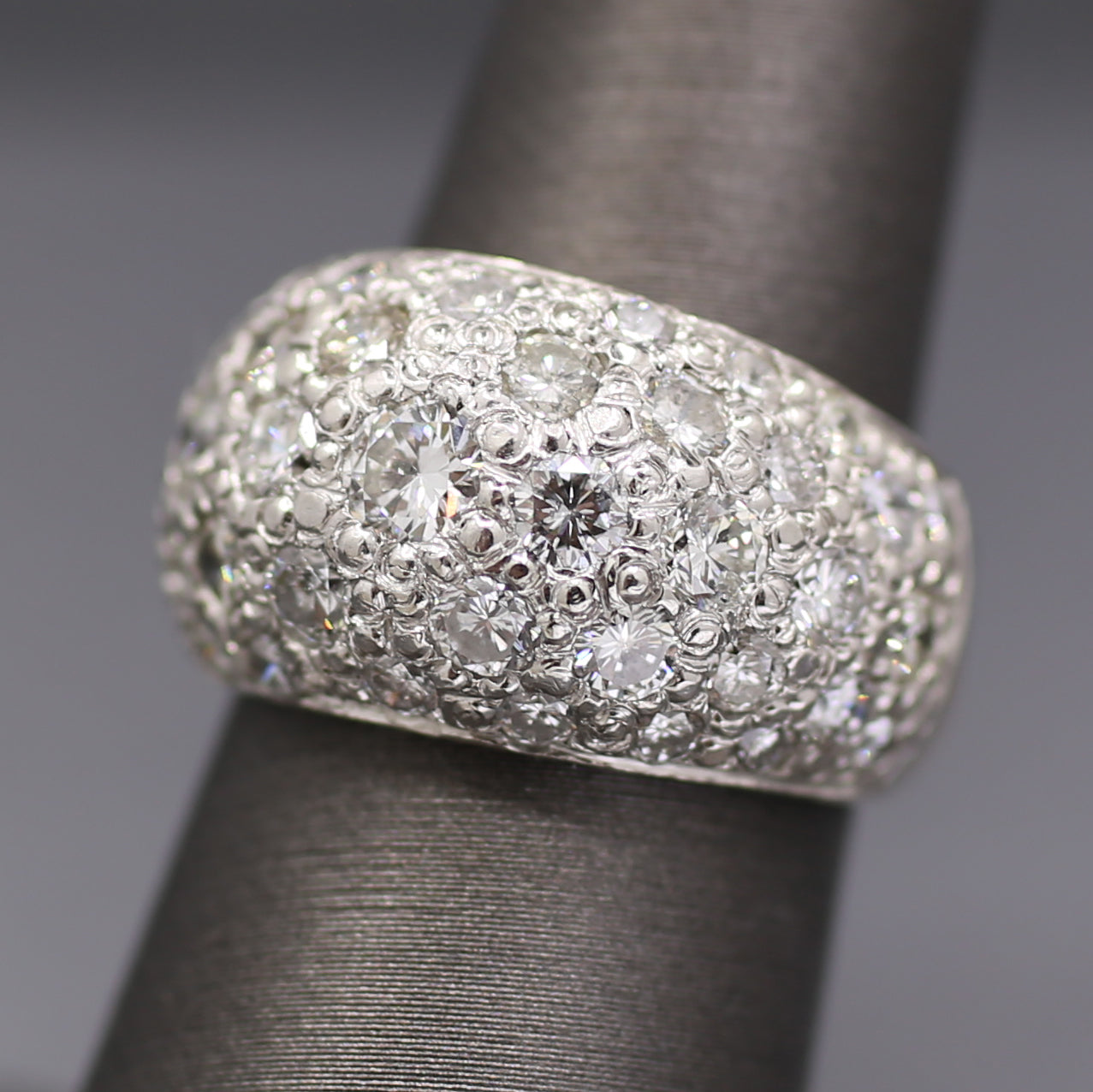 Stunning 3.00cttw Pave' Diamond Domed Band Ring in Platinum
