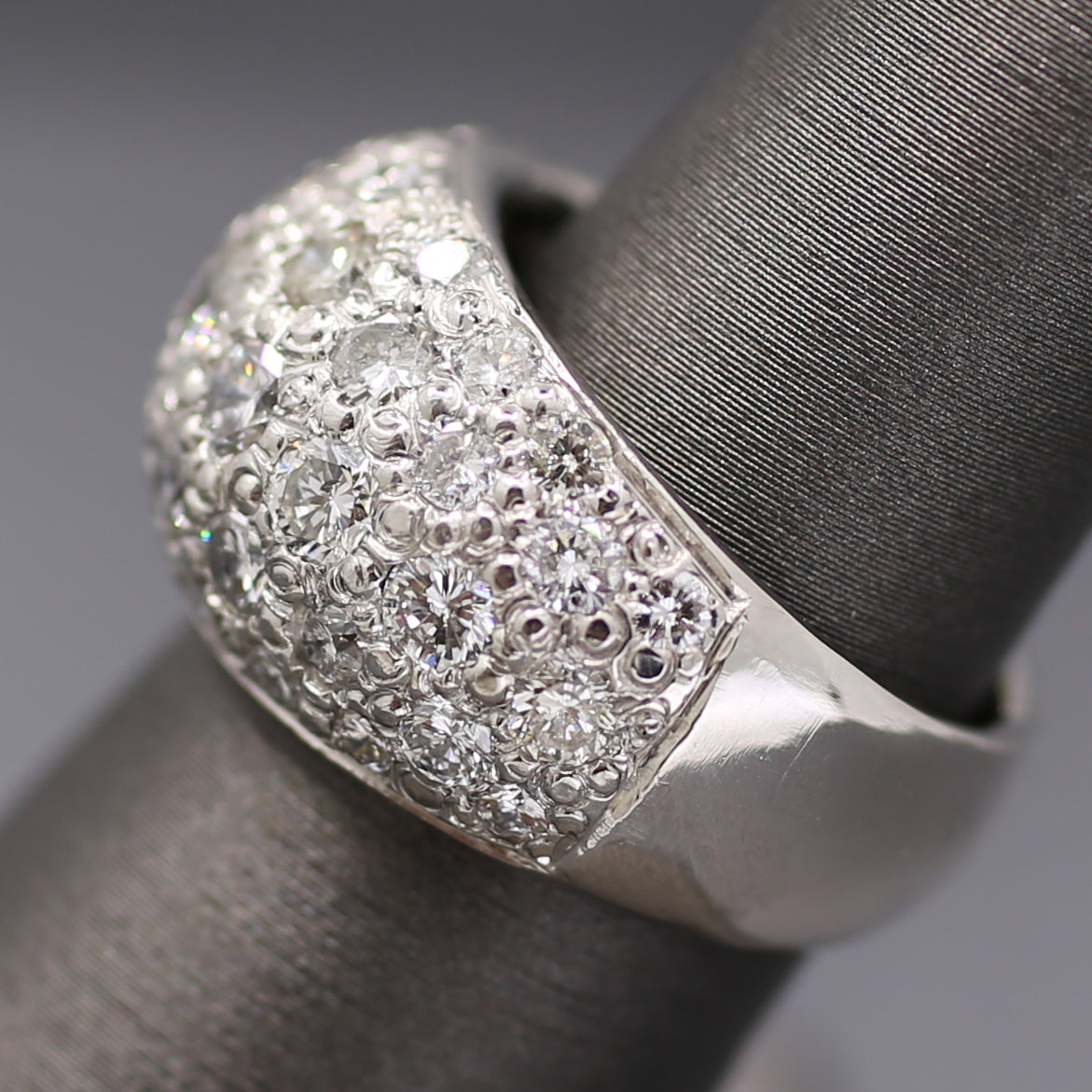 Stunning 3.00cttw Pave' Diamond Domed Band Ring in Platinum