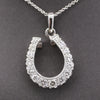 Sparkling Diamond Horseshoe Pendant in 14k White Gold