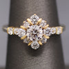 Vintage Two Tone Diamond Compass Cluster Ring in 14k Yellow and White Gold