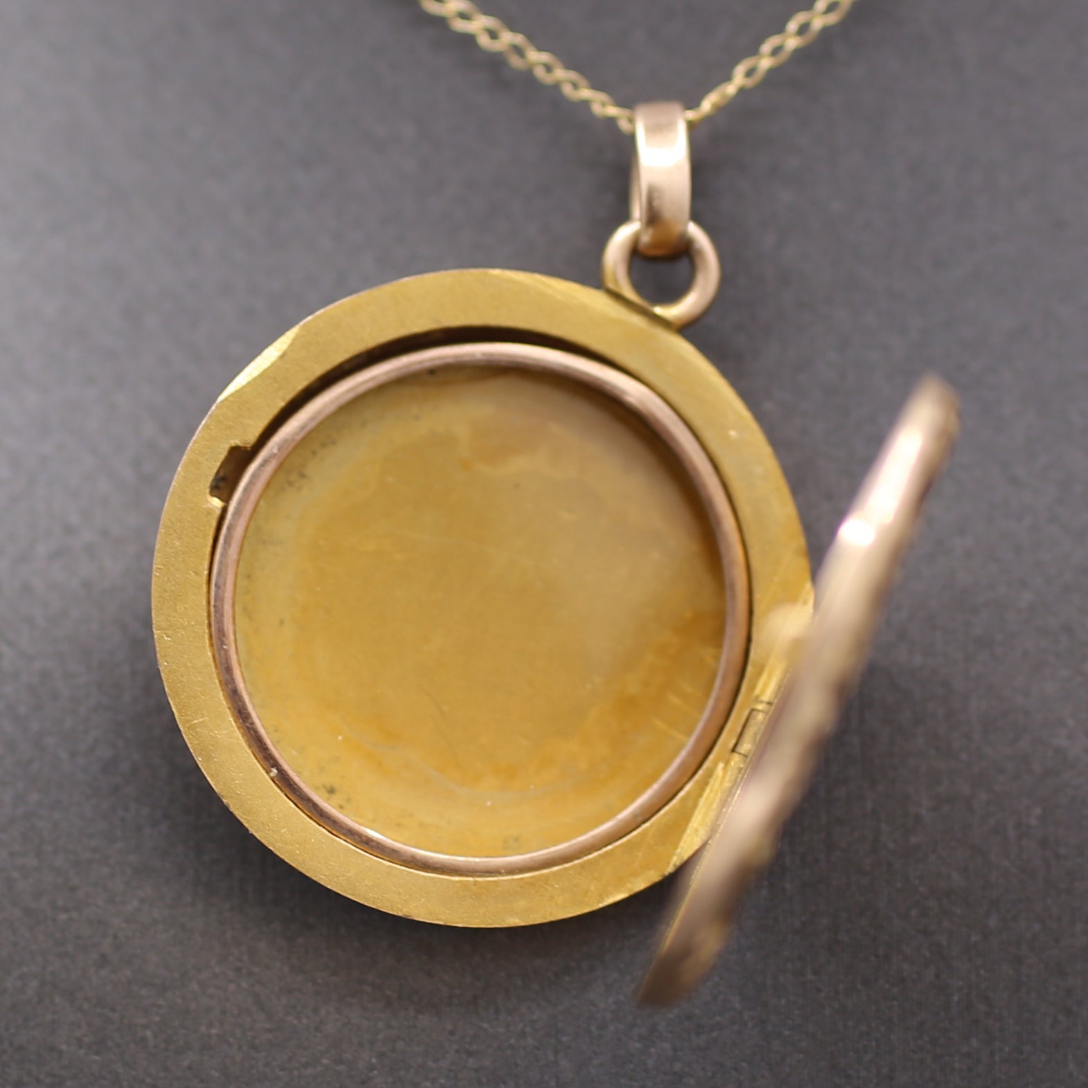 Charming Victorian Old Cut Diamond Locket with Garland Frame in 10k Yellow Gold