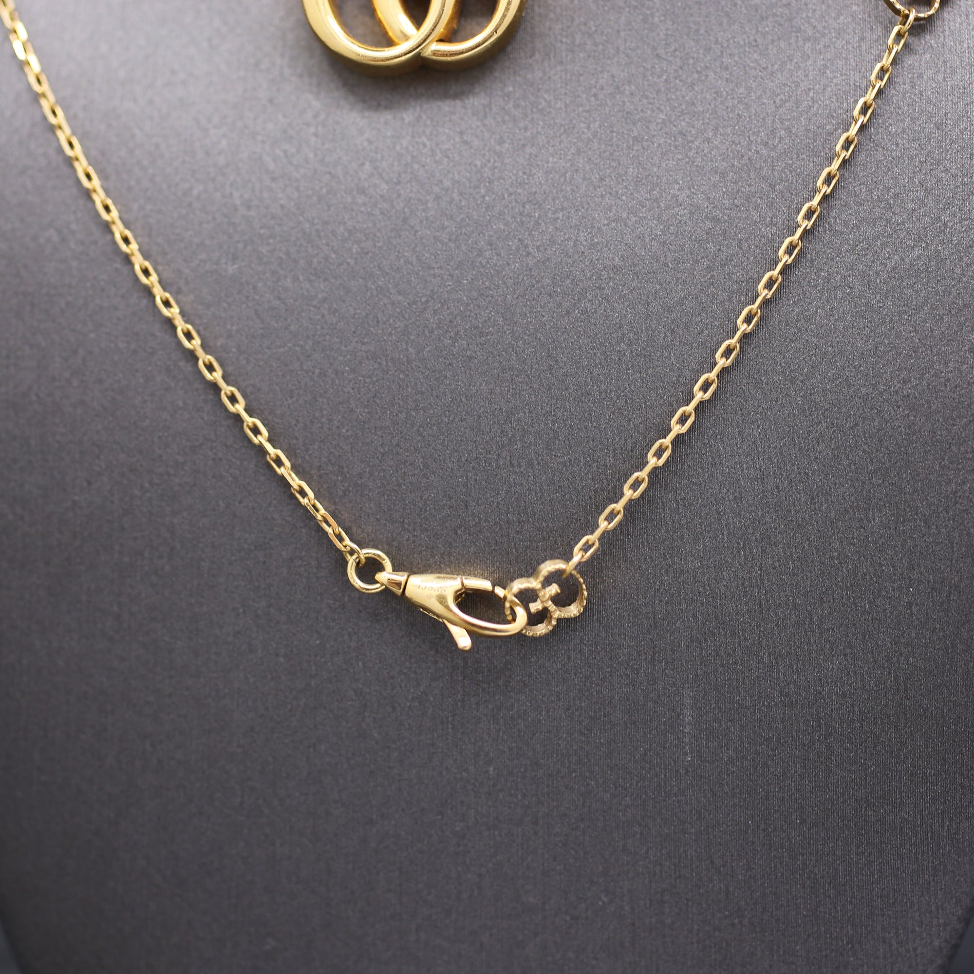 GUCCI Running GG 18k Yellow Gold Pendant Necklace in Box