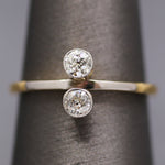 Edwardian Moi et Toi Old European Cut Diamond Ring in Platinum and 18k Gold